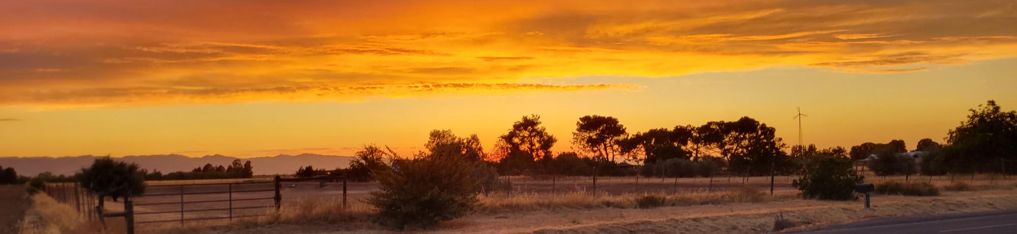 Sunset over West Plainfield, CA